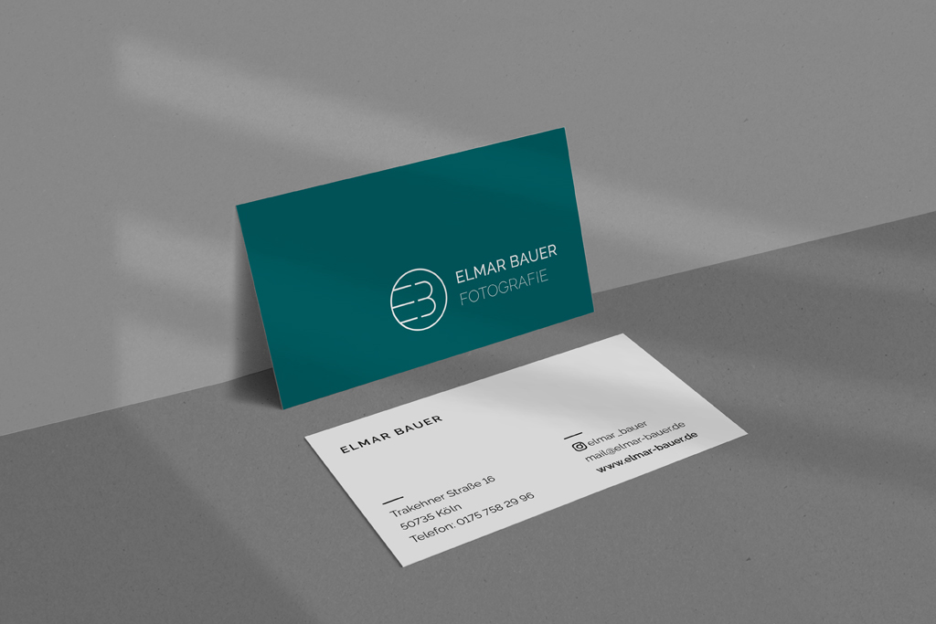Logo Design auf der Visitenkarte für einen Kölner Fotografen
