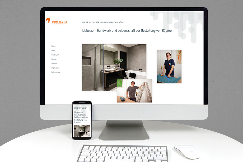 WordPress Website Ansicht auf Desktop Computer