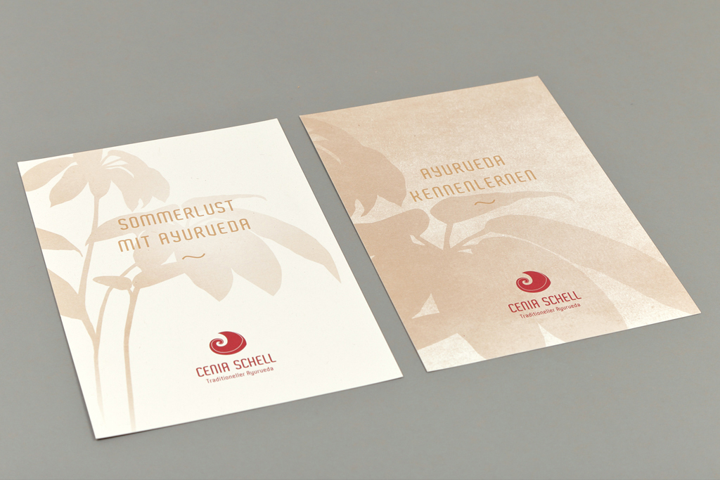 Corporate Design für eine Ayurveda Praxis umgesetzt auf Flyer