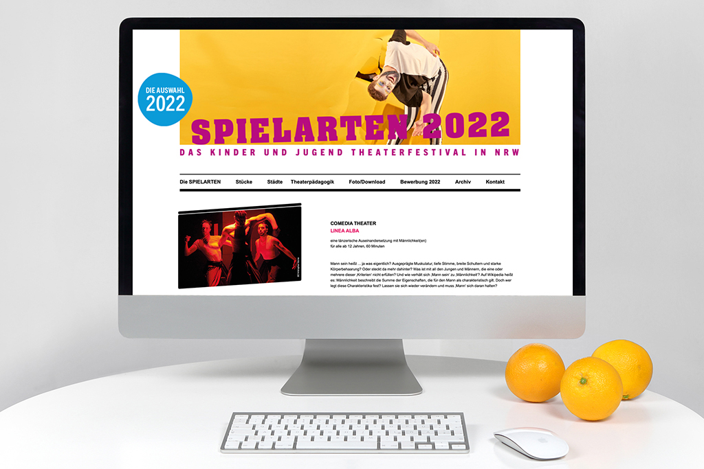 Websiteansicht Spielarten Festival 2022"