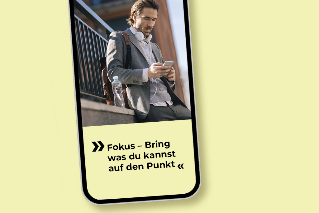 Smartphone-Ansicht einer responsiv gestalteten Website
