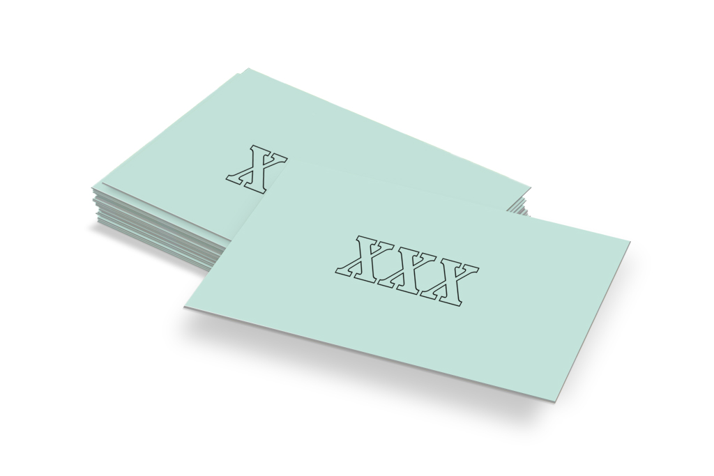 Visitenkarten-Stapel mit Platzhalter-Logo (XXX) – Symbol für Namensfindung