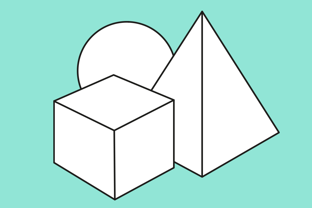 Grafische Darstellung mit geometrischen Formen – Symbol für Design, Branding und Webdesign